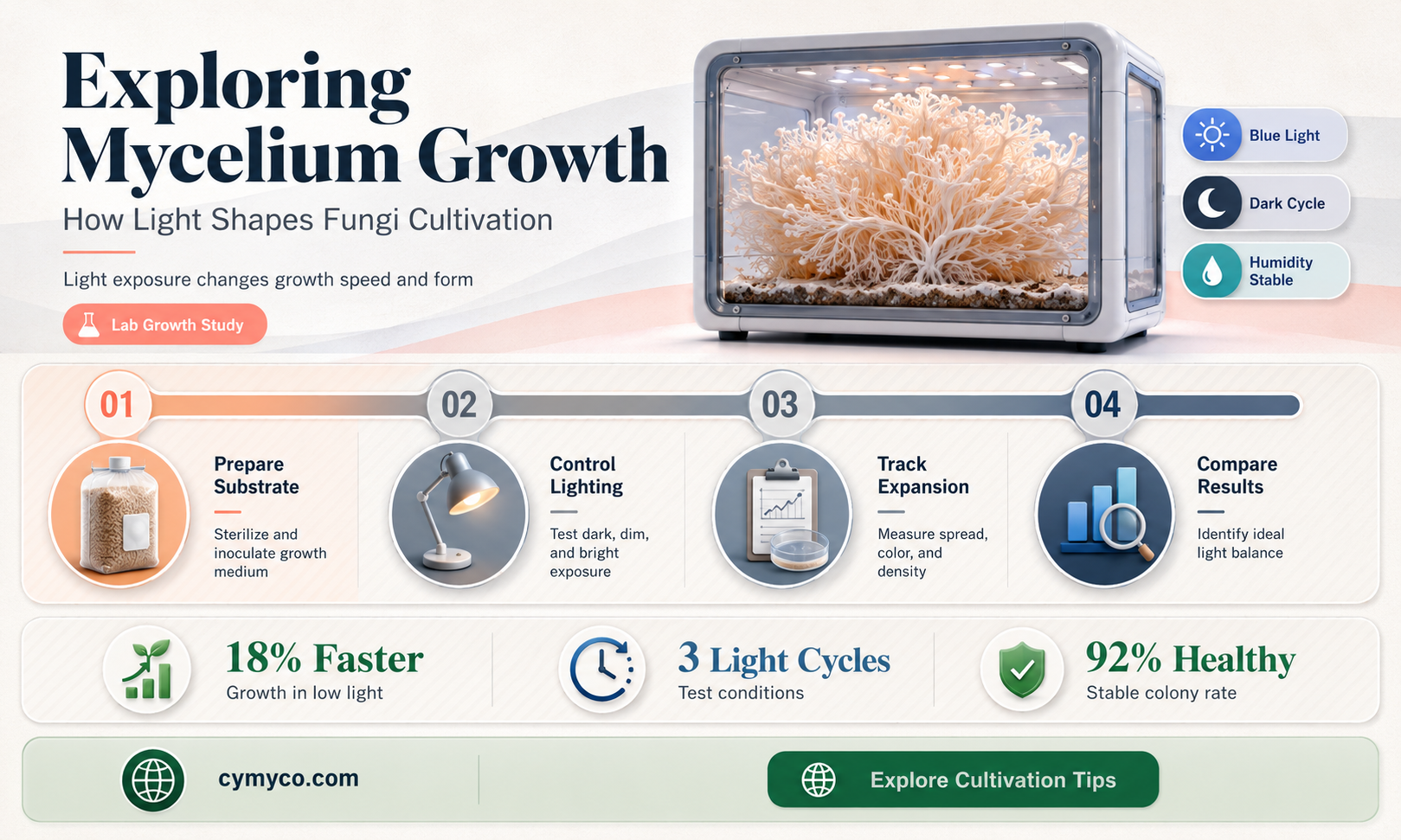 can mycelium grow in light