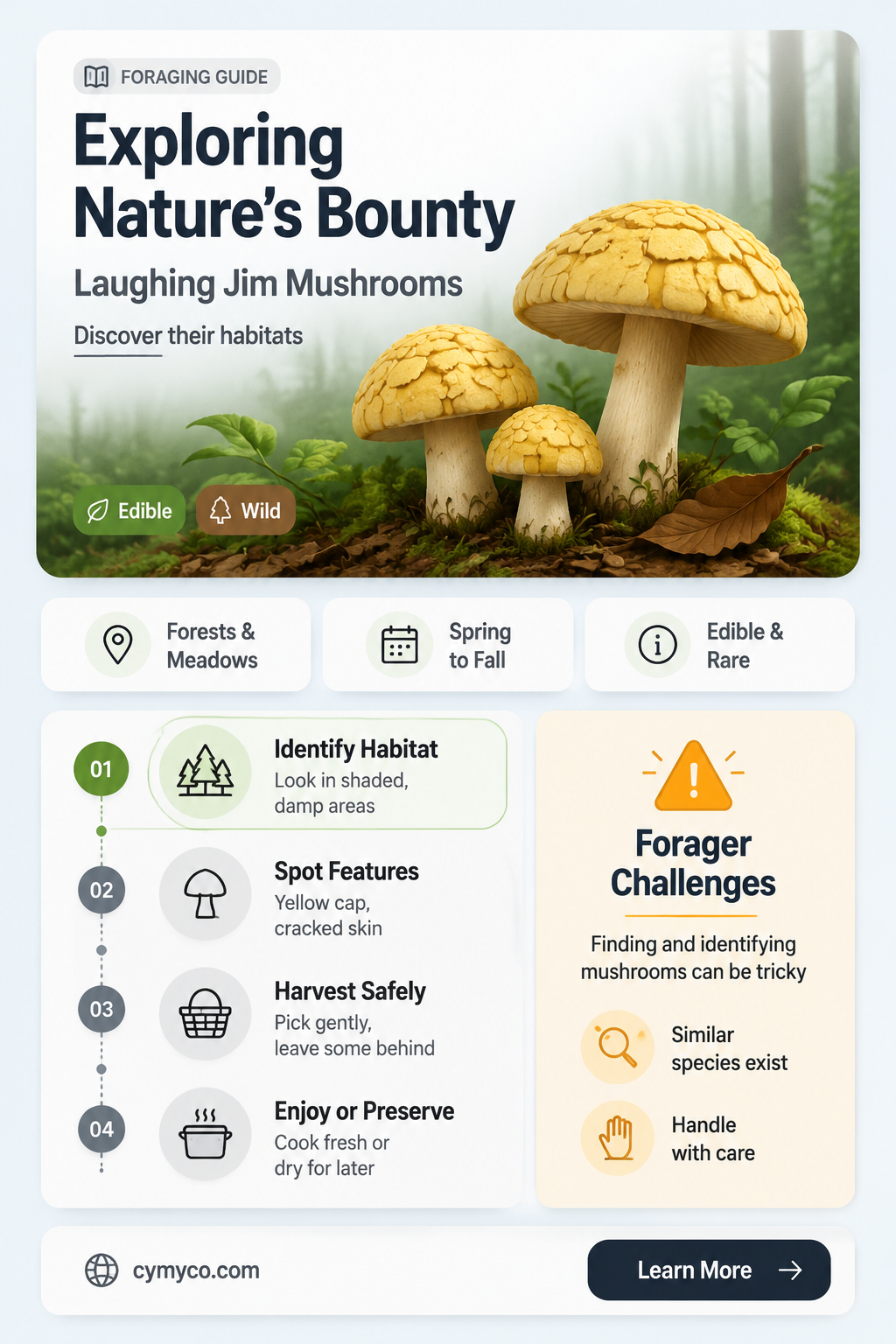where to find laughing jim mushroom