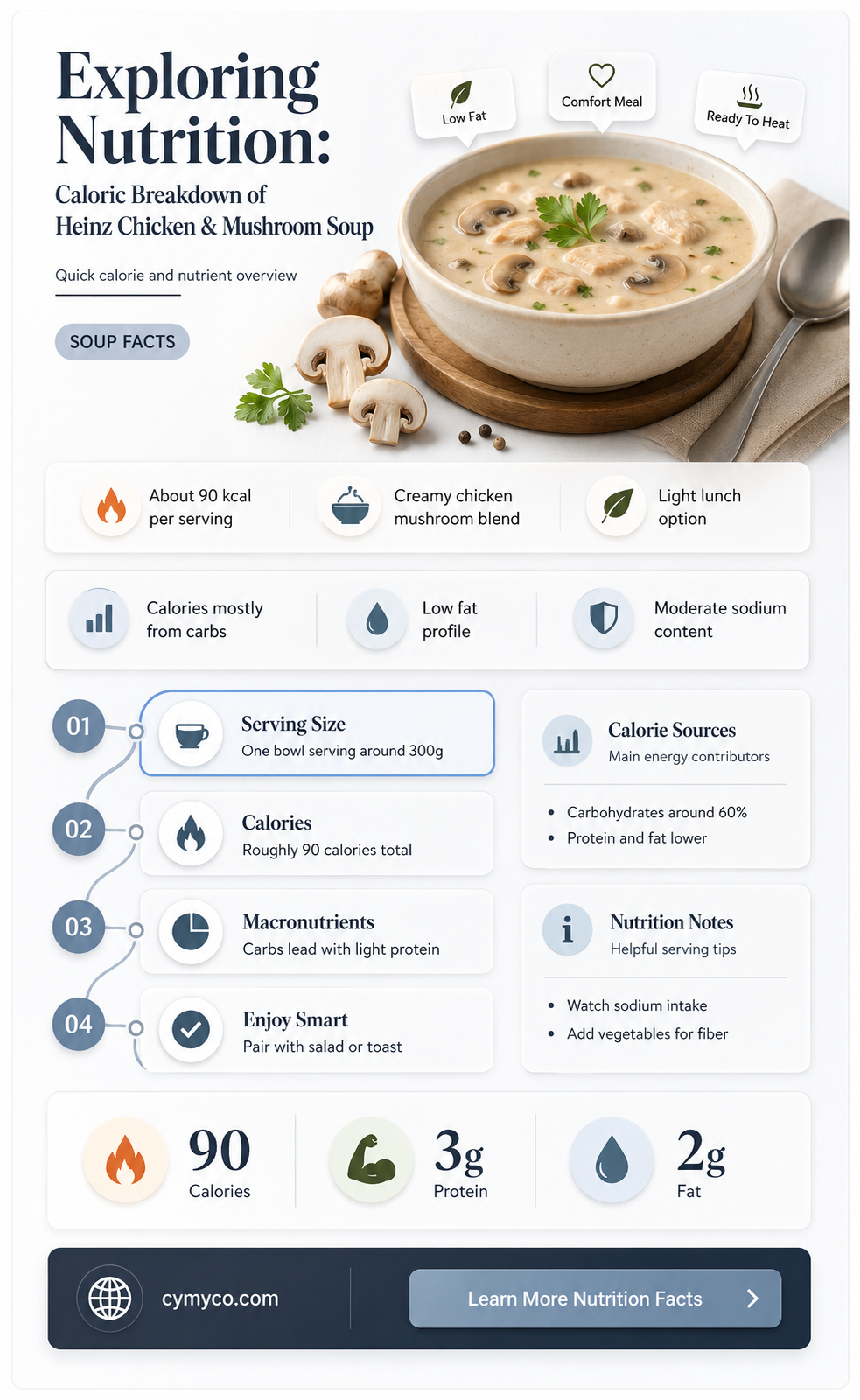 how many calories in heinz chicken and mushroom soup