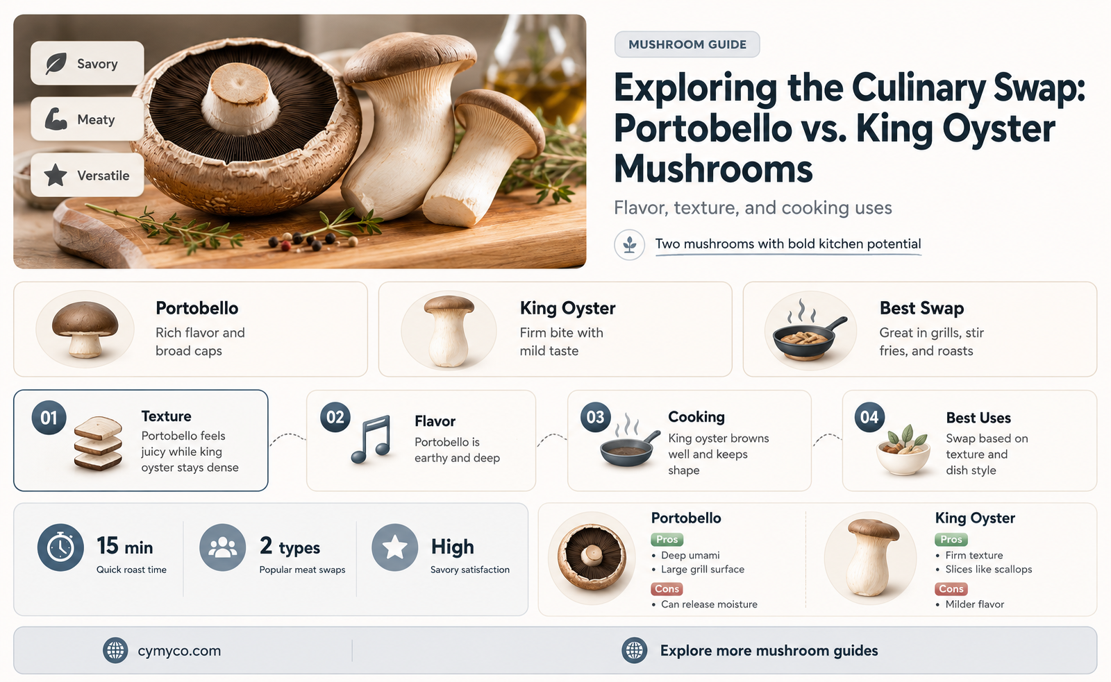 can portobello replace king oyster