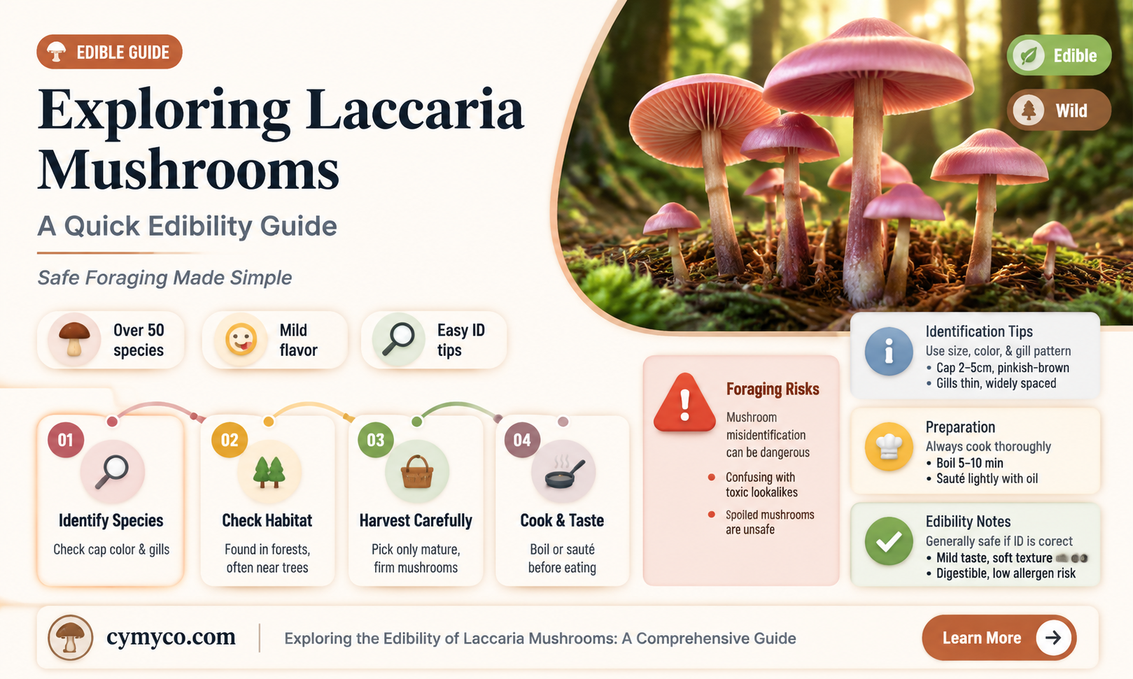 are laccaria mushrooms edible