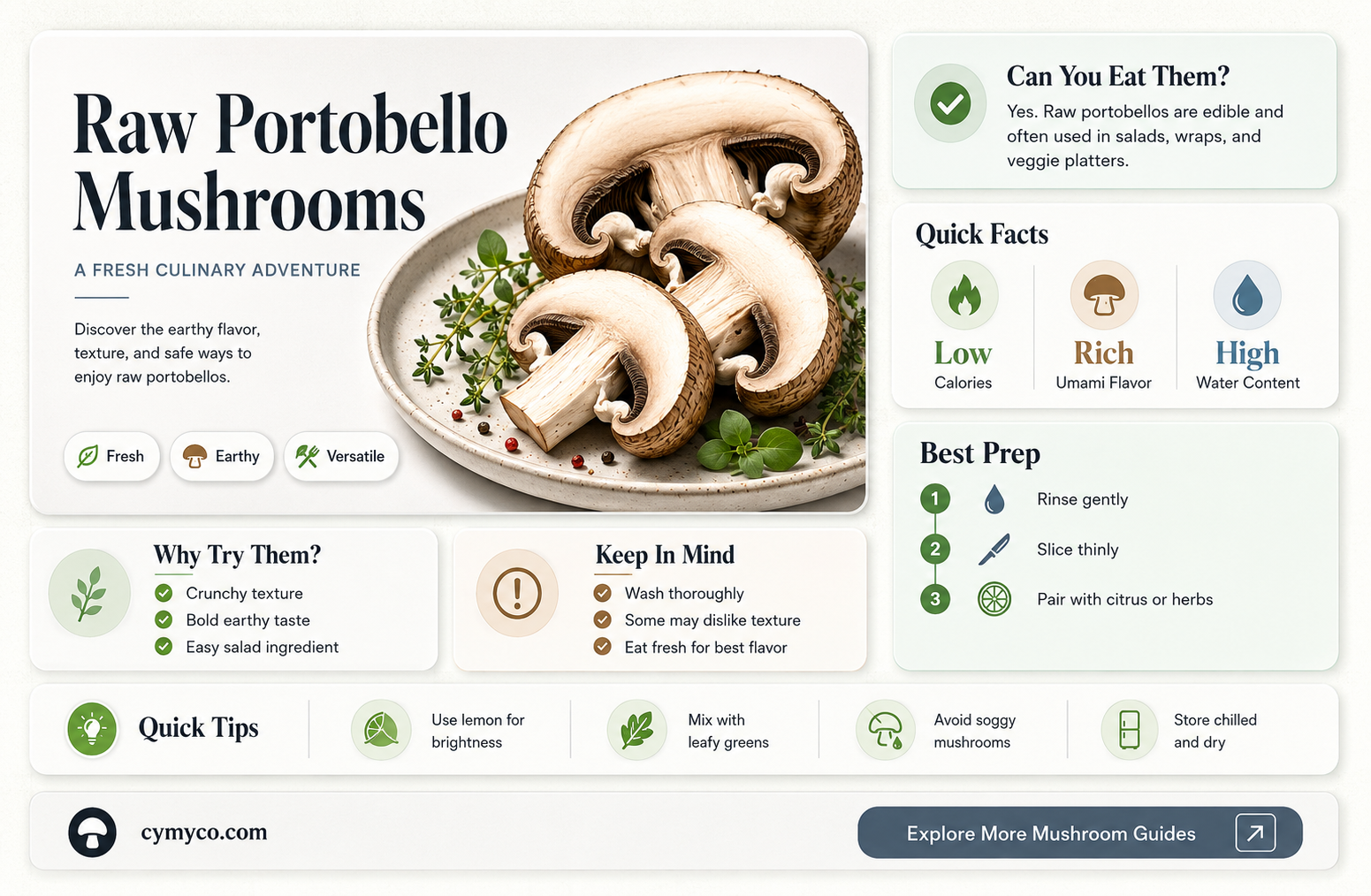 can portobello be eaten raw