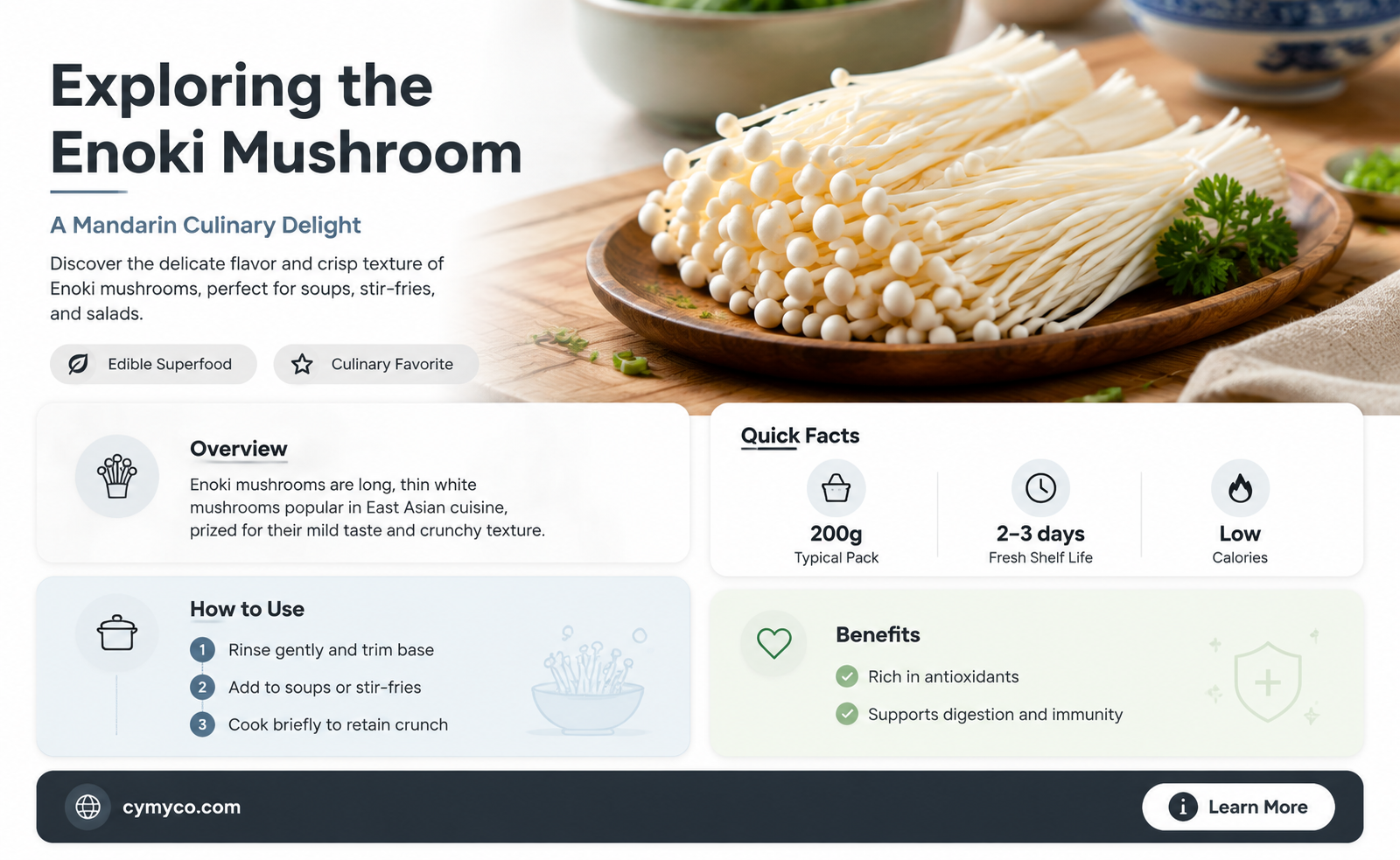 what is enoki mushroom in mandarin