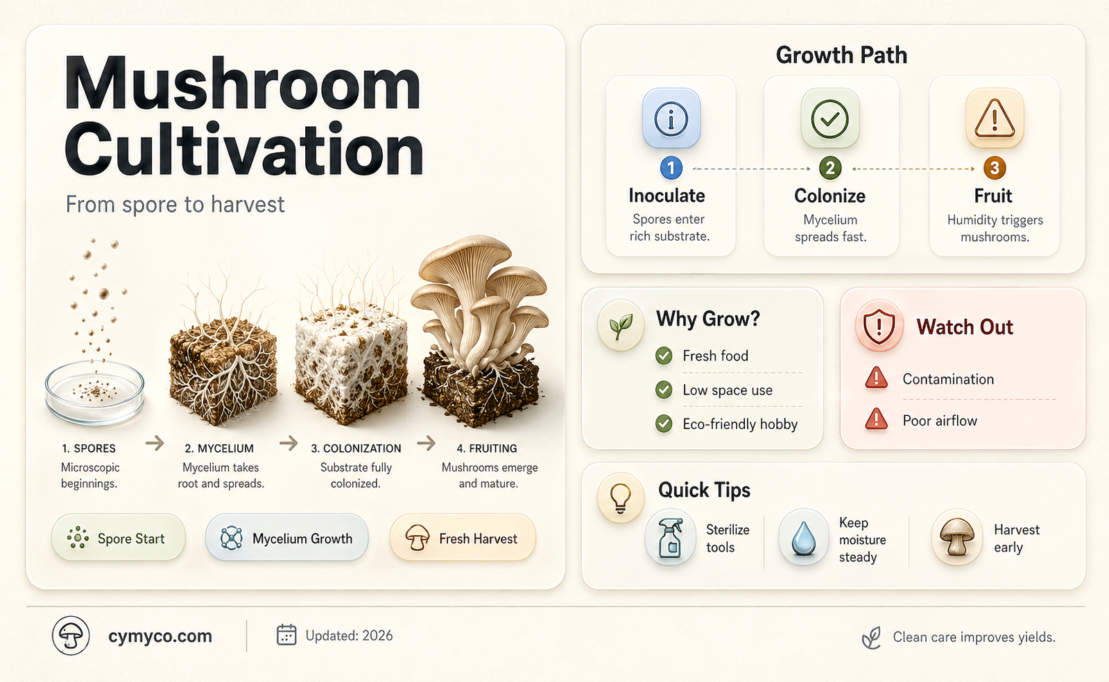 do mushrooms grow from seeds