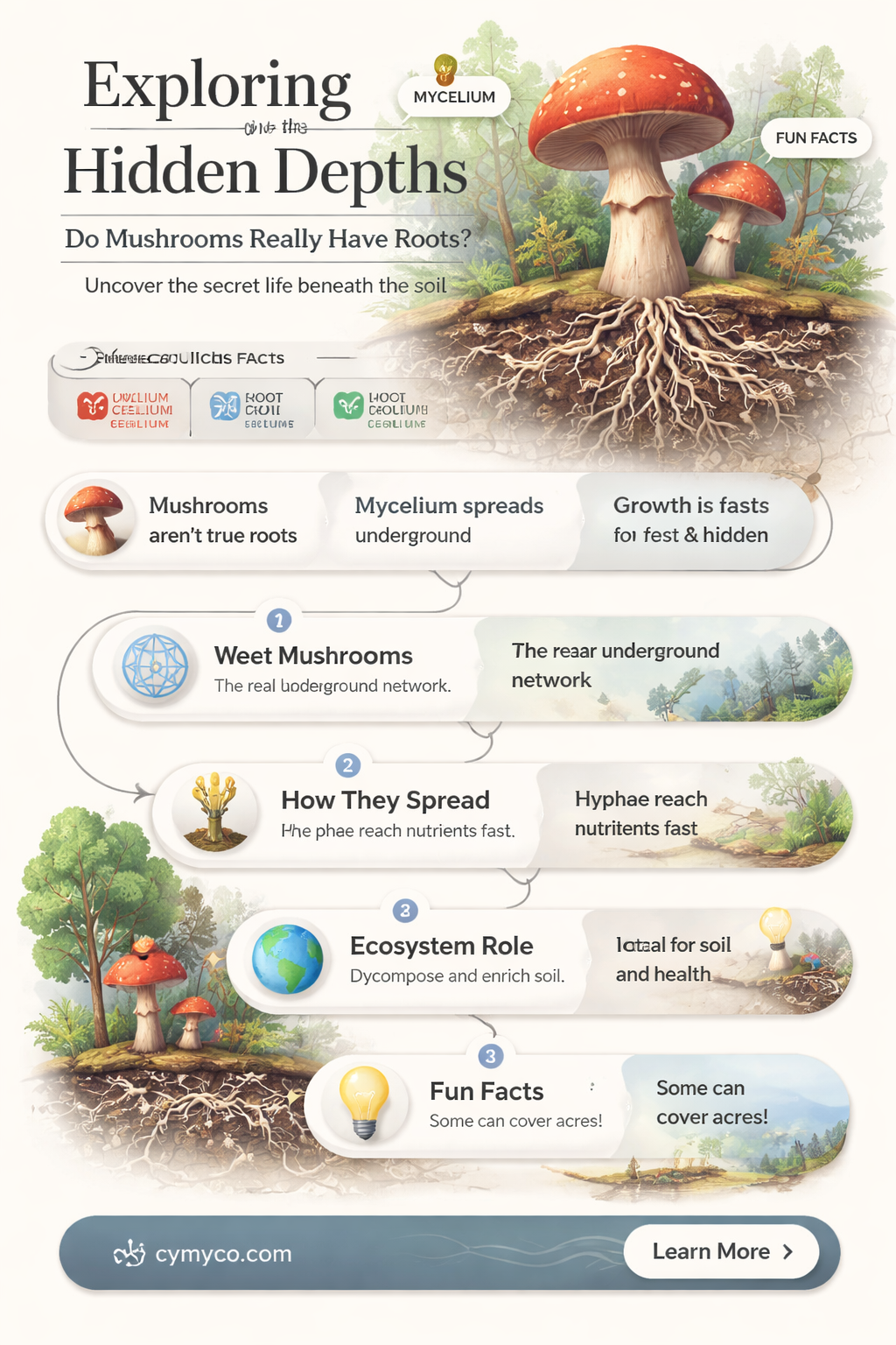 can mushrooms have roots