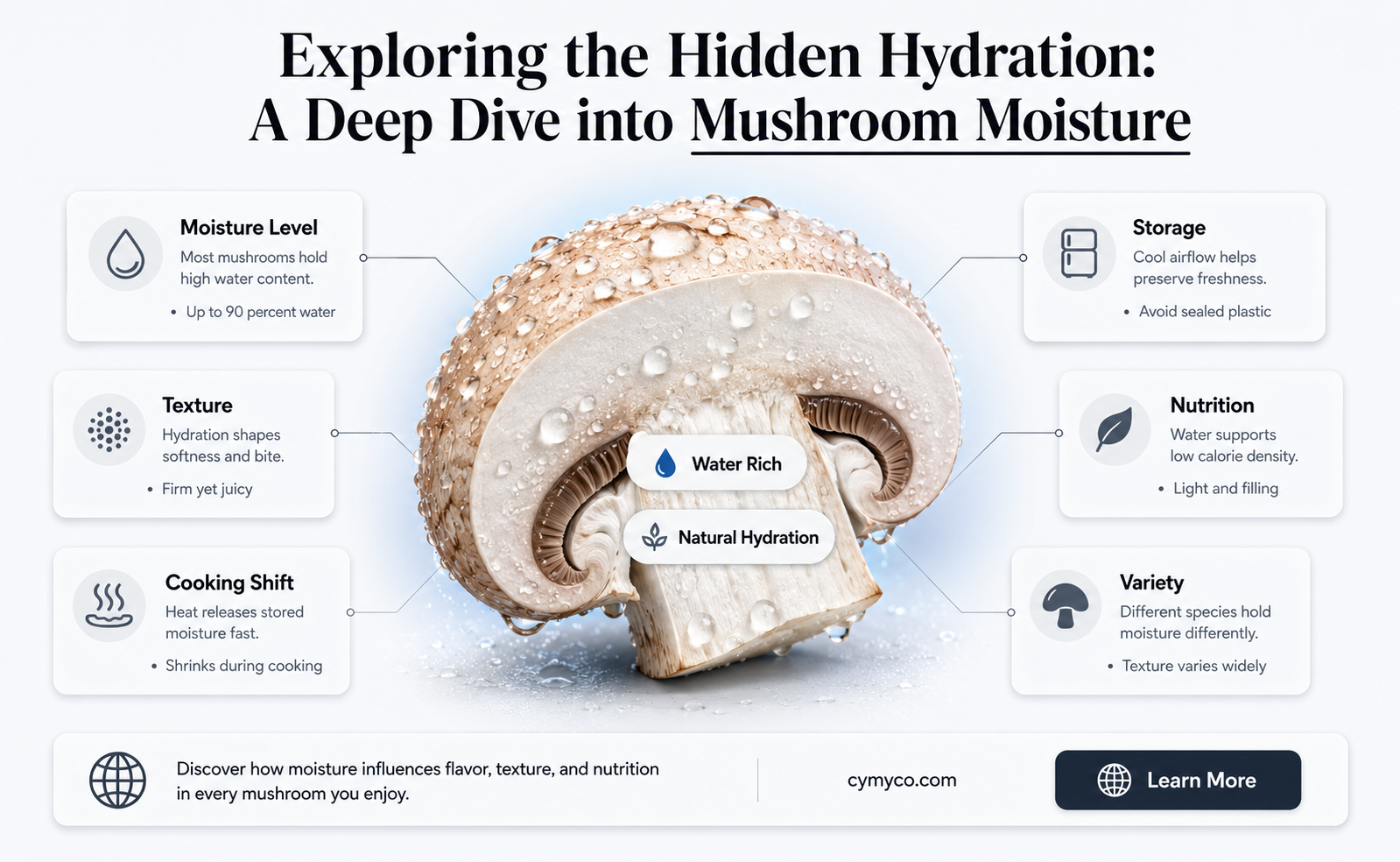how much moisture are in mushrooms