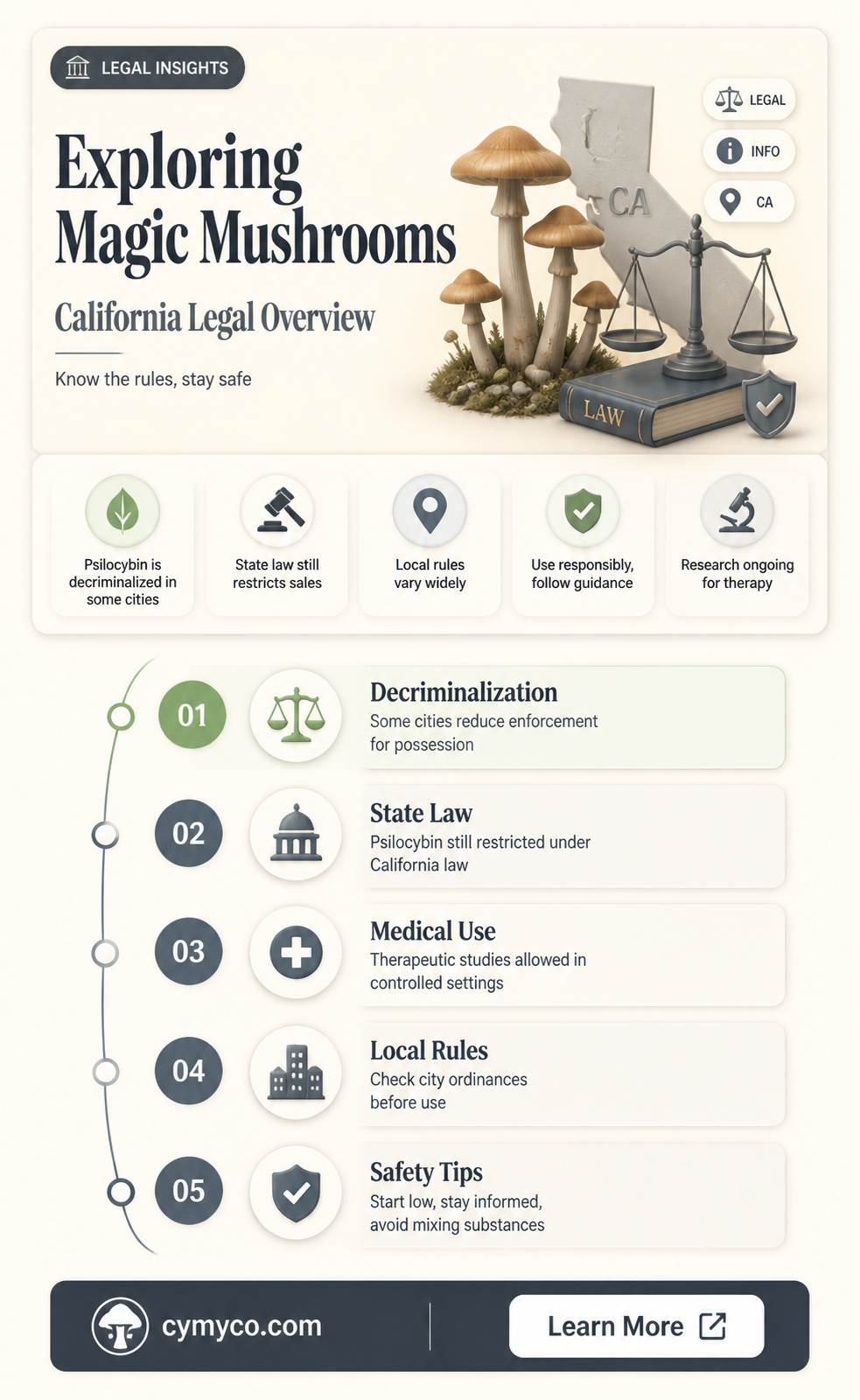 where are magic mushrooms legal in california