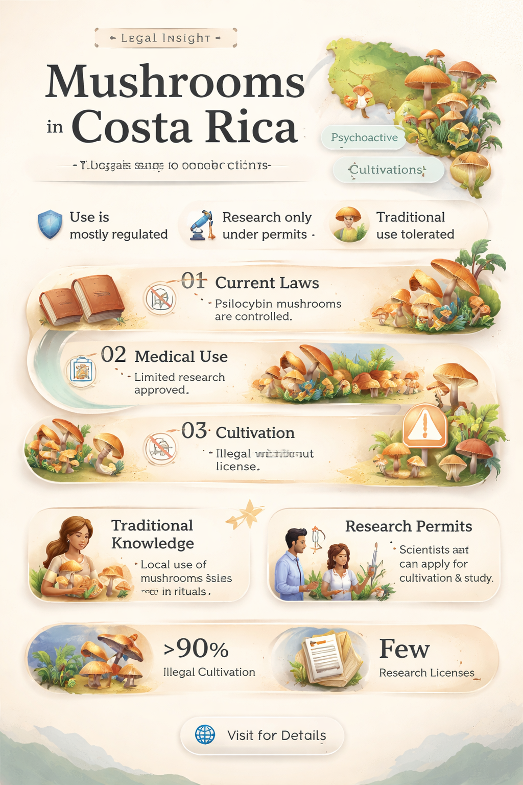 are mushrooms legal in costa rica