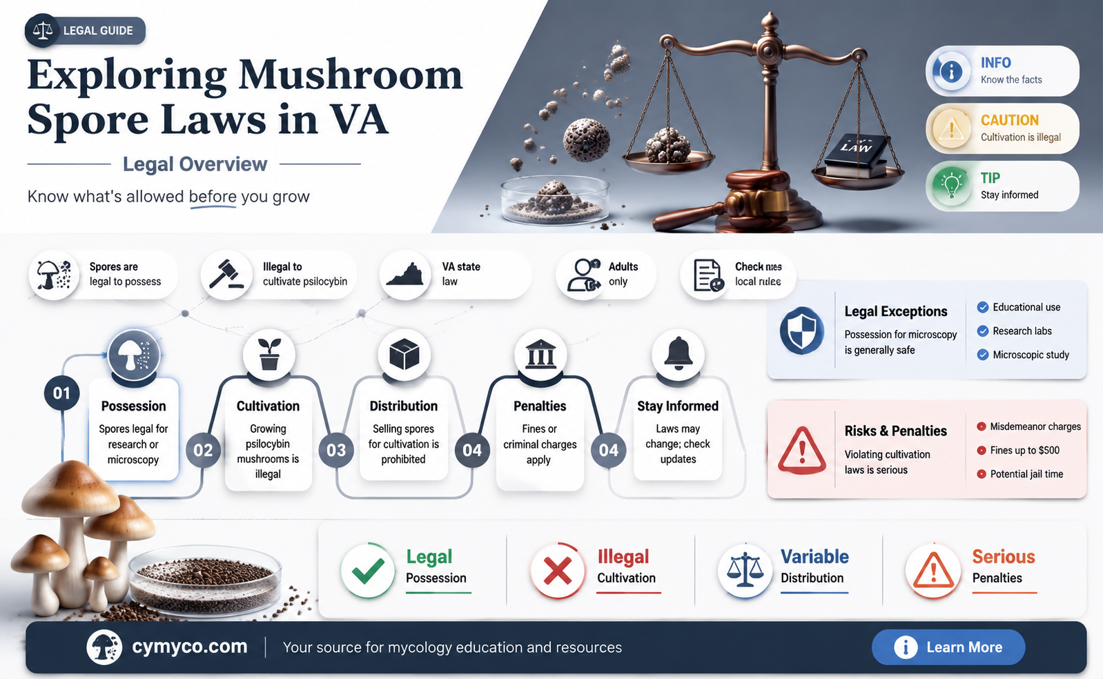 are mushroom spores legal in virginia