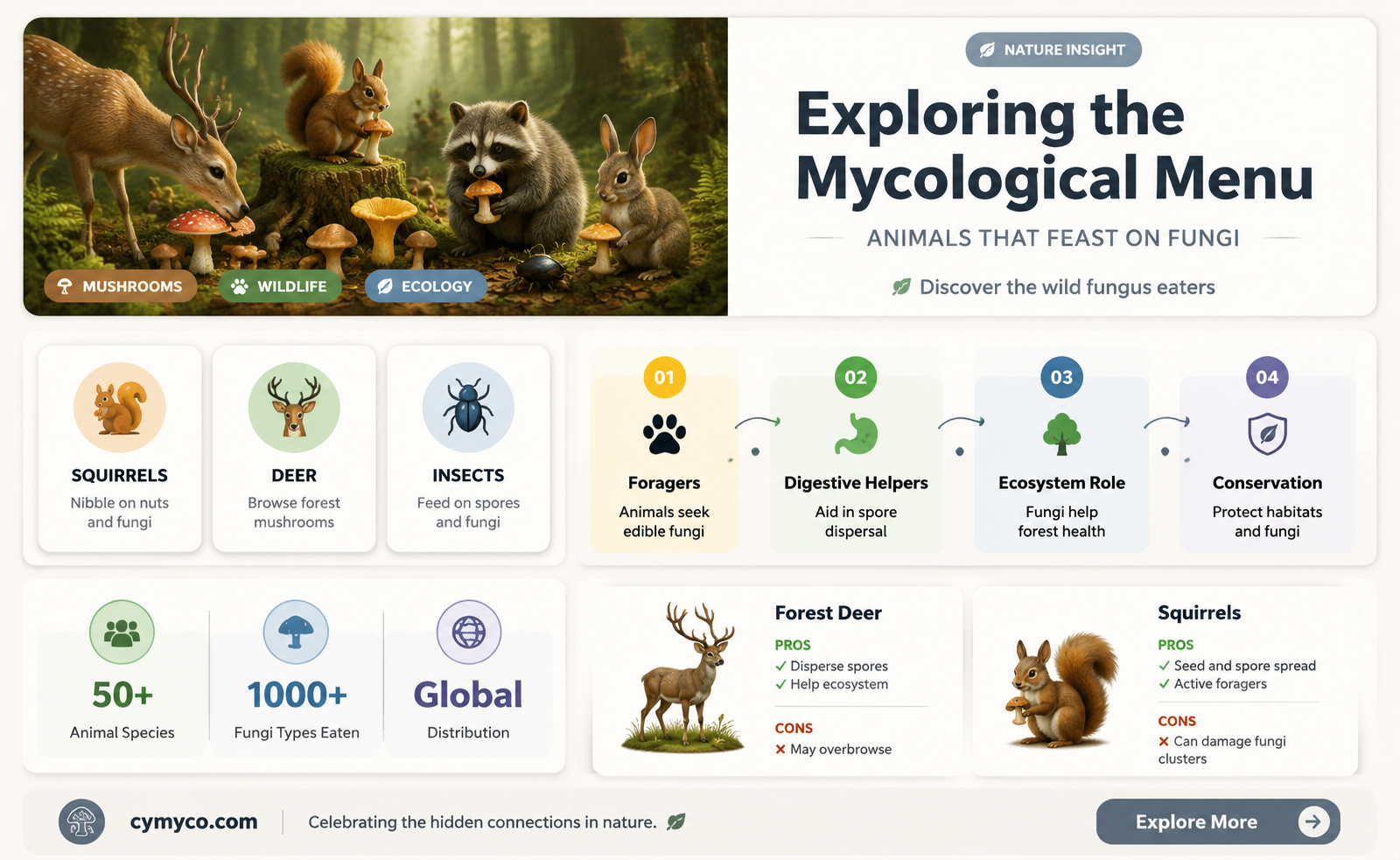 what animals eat fungi