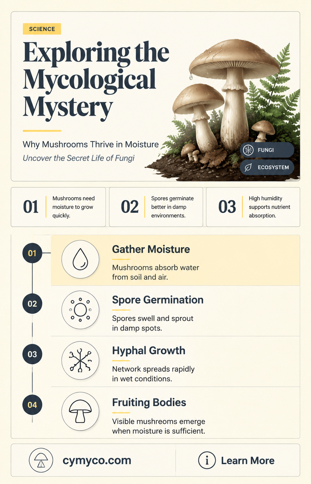 why do mushrooms like moist conditions