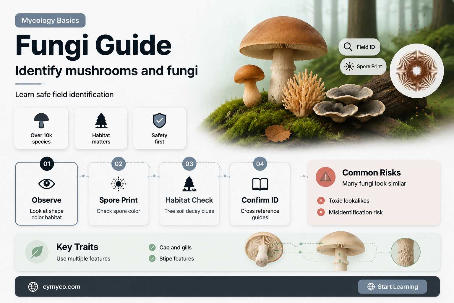 how to identify fungi