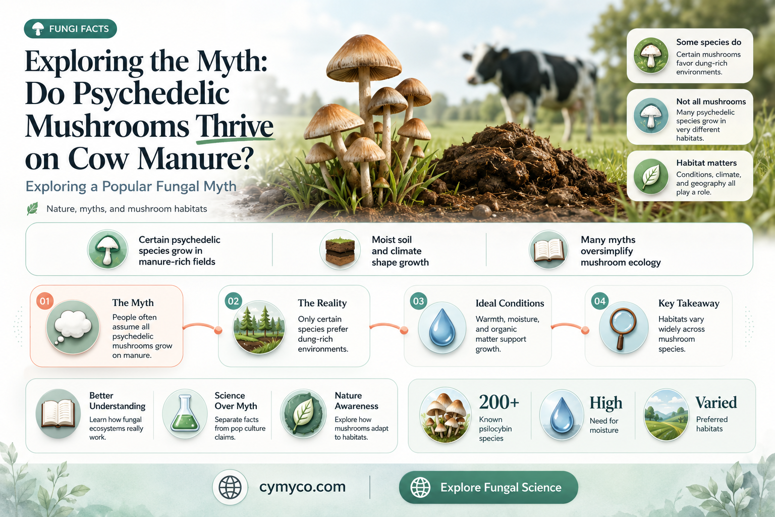 do psychedelic mushrooms grow on cow poop