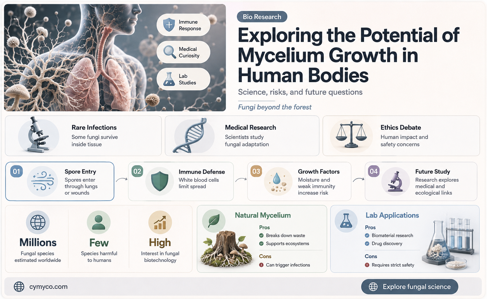 can mycelium grow in humans