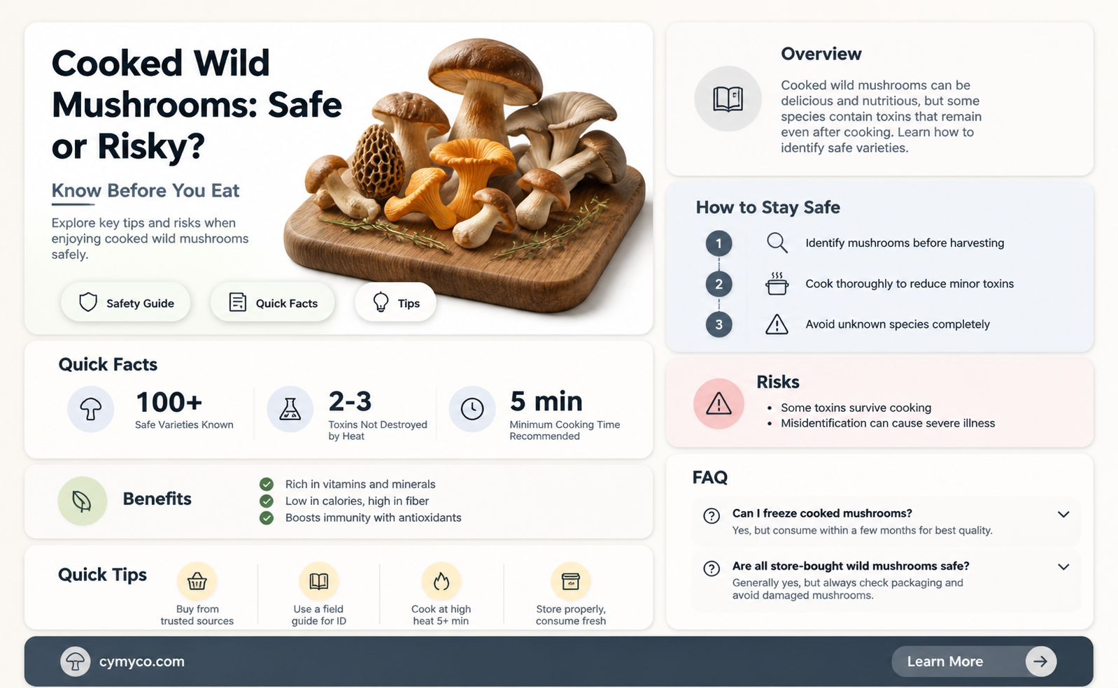 are cooked wild mushrooms safe to eat