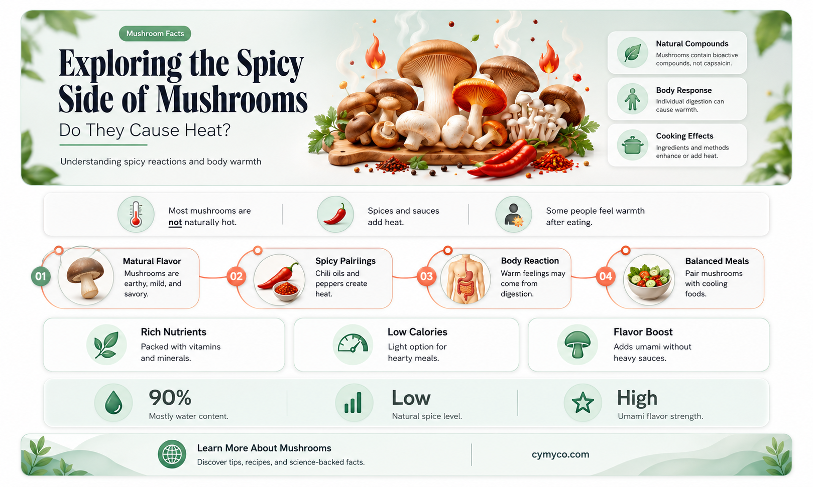 does mushroom cause heat