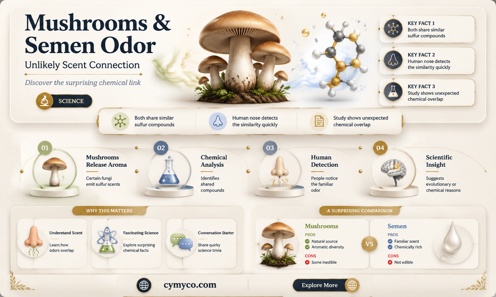 why do mushrooms smell like semen