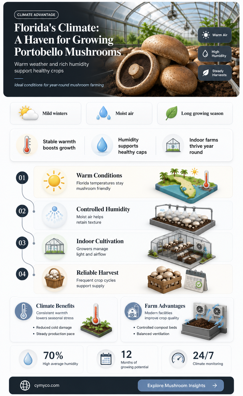 can you grow portobello mushrooms in florida