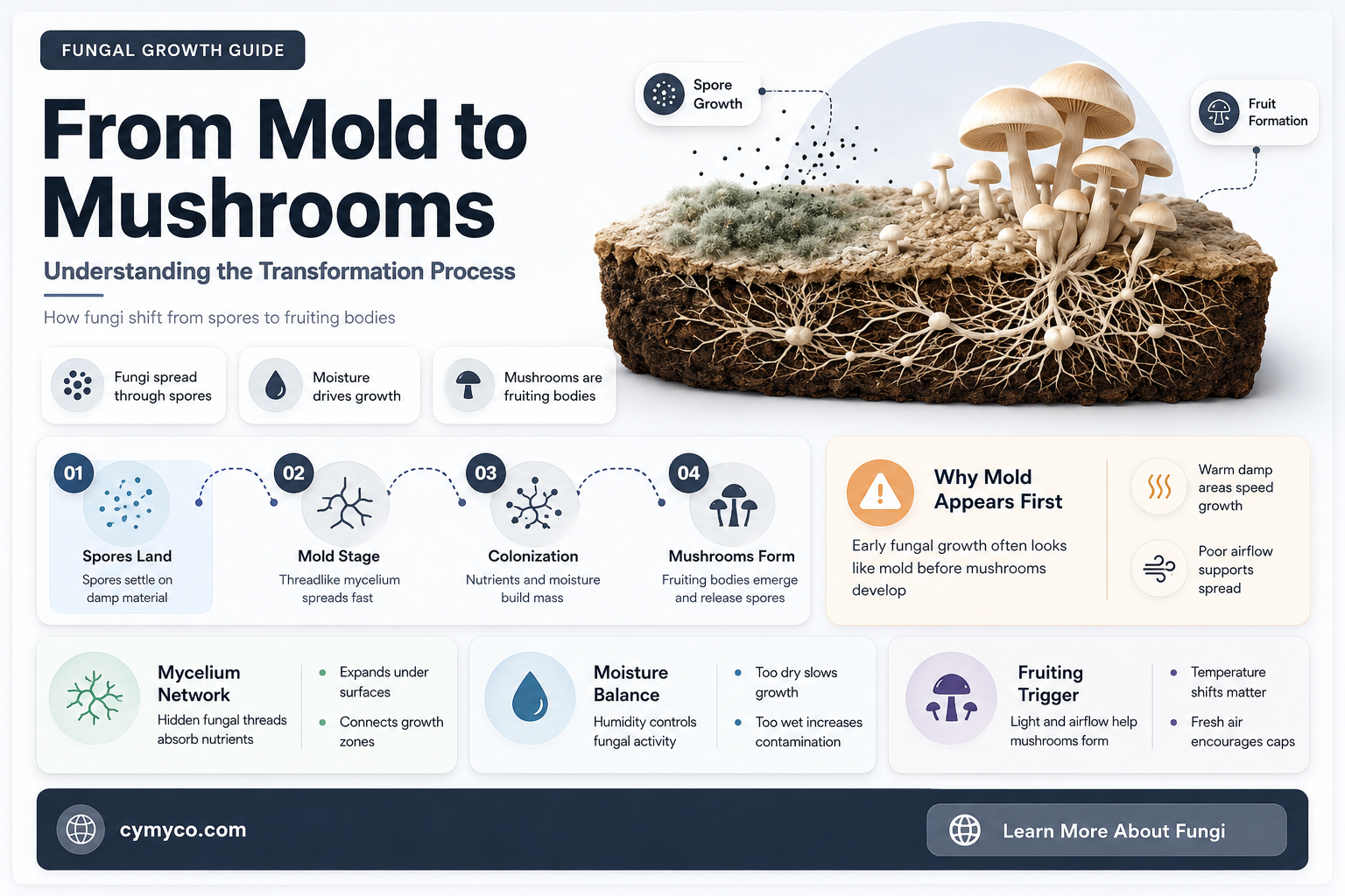 does mold turn into mushrooms