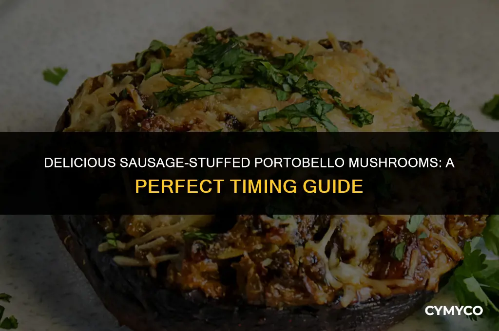 how long to cook sausage styffed portebella mushrooms