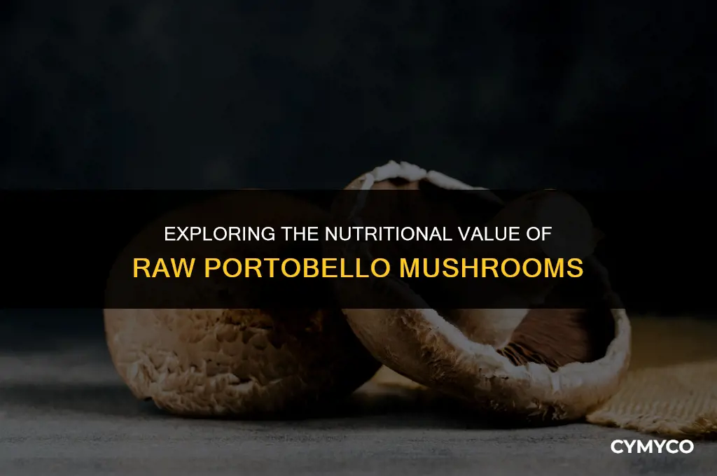 how many calories are in raw portobello mushrooms