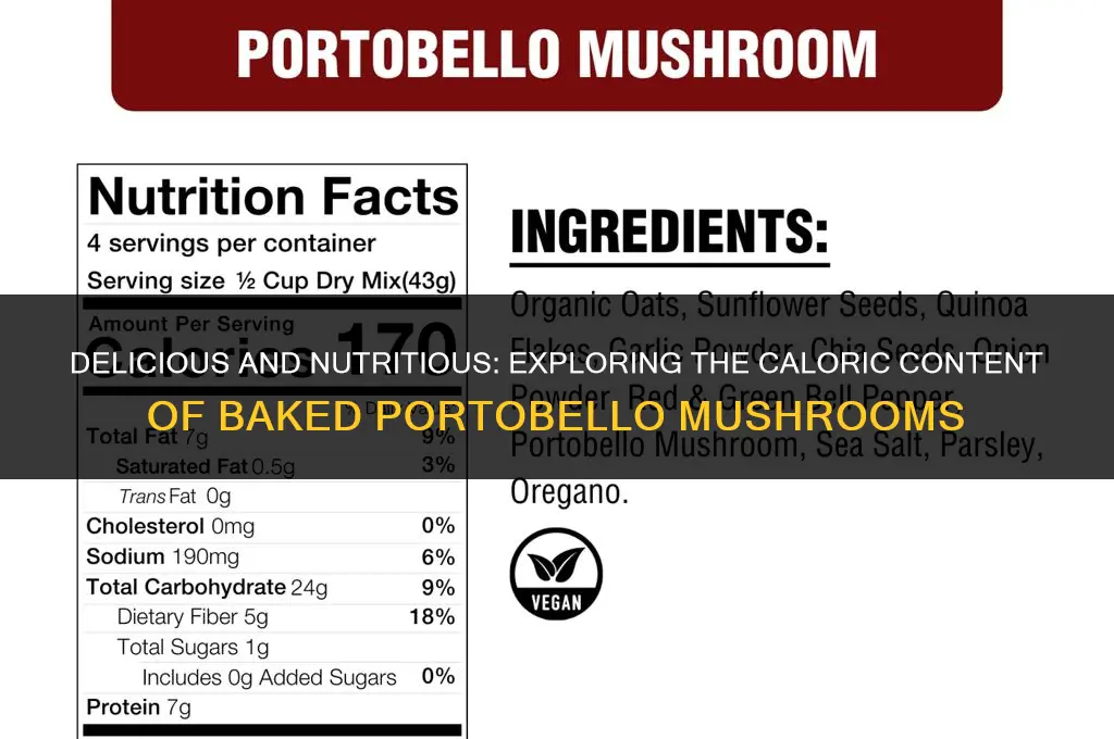 how many calories in a baked portobello mushroom
