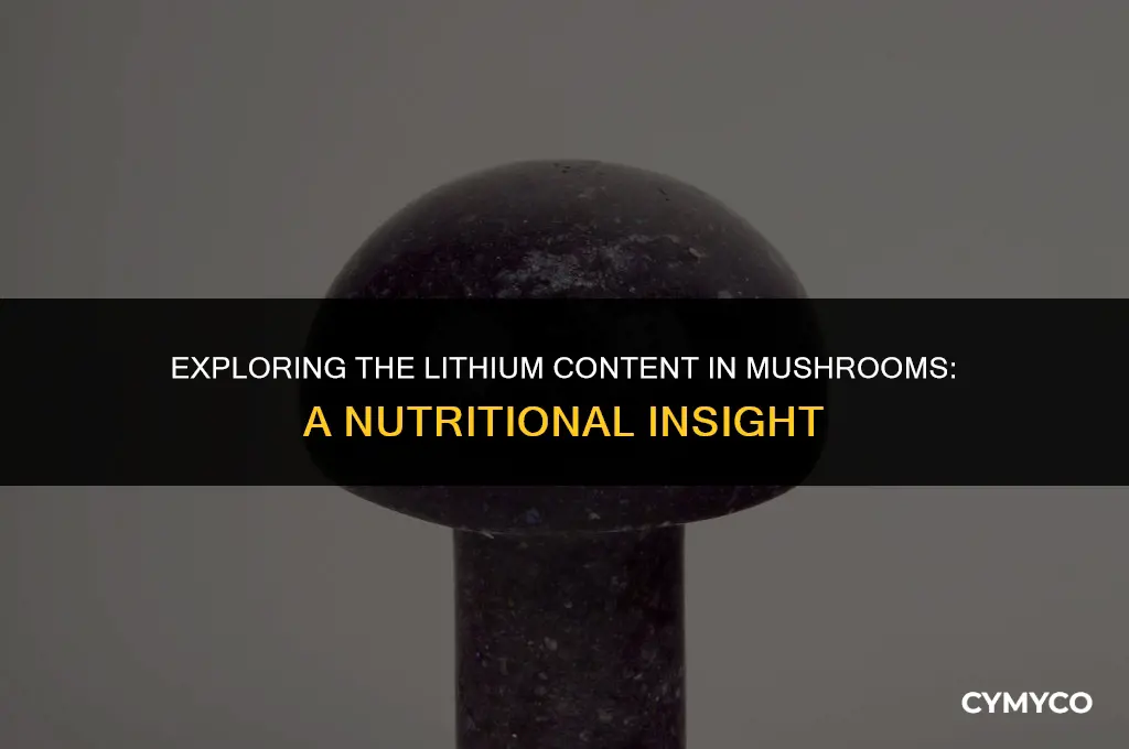 how much lithium does mushrooms have