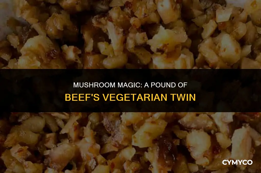 how much mushroom equals a pound of beef