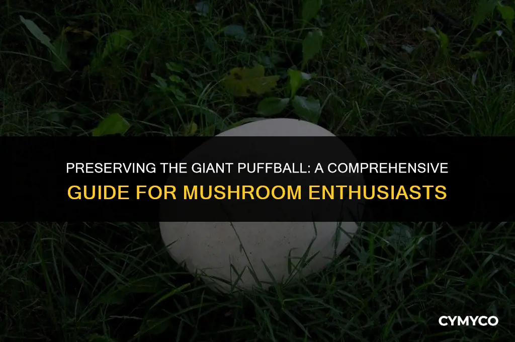 how to preserve a giant puffball mushroom for later use