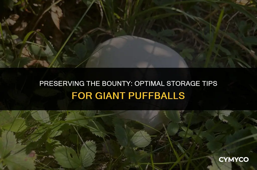 how to store giant puffball