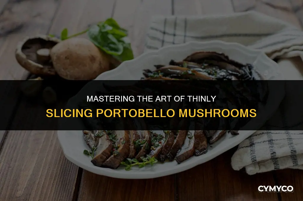 how to thinly slice portobello mushrooms