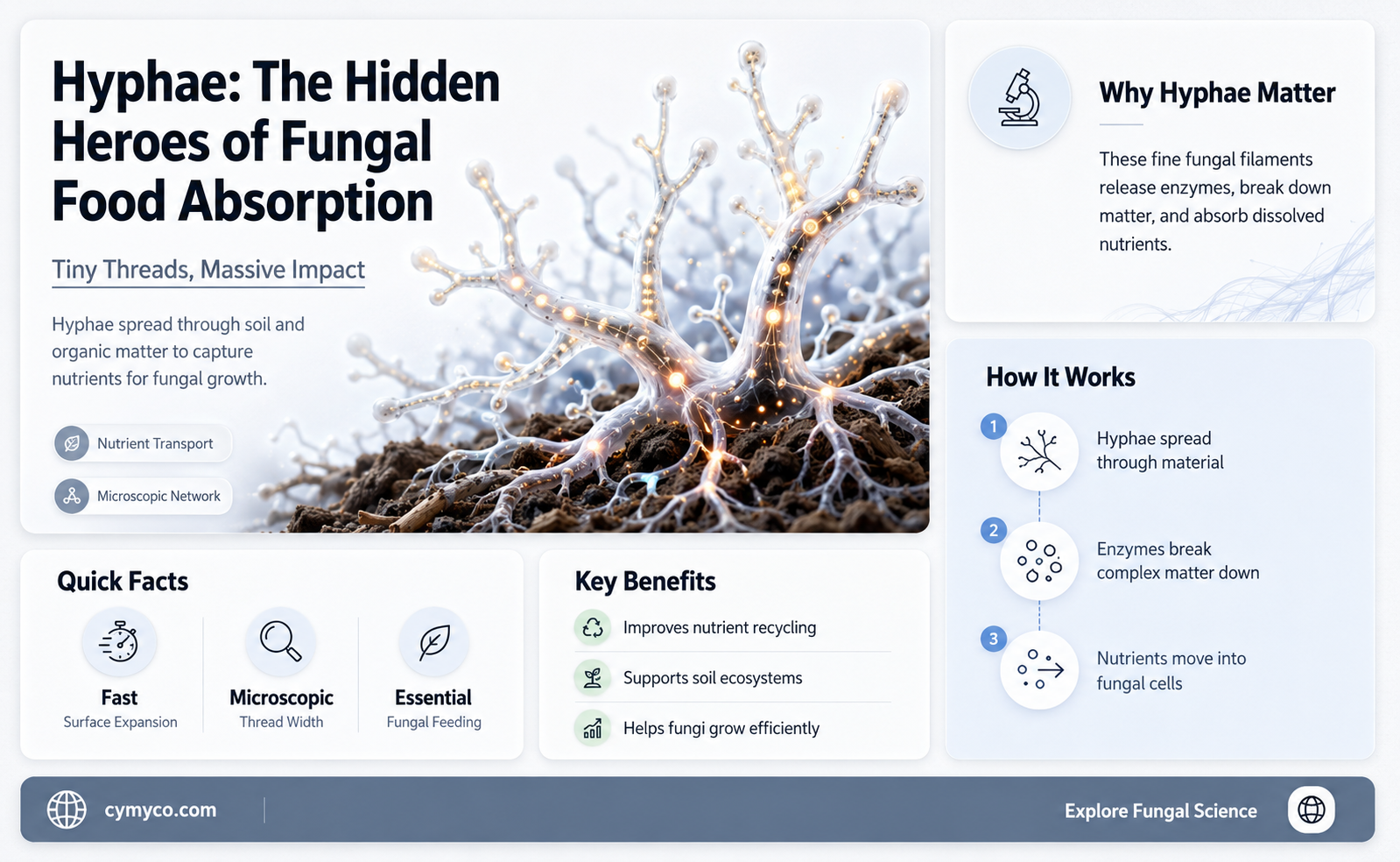 how do hyphae help a fungus absorb food