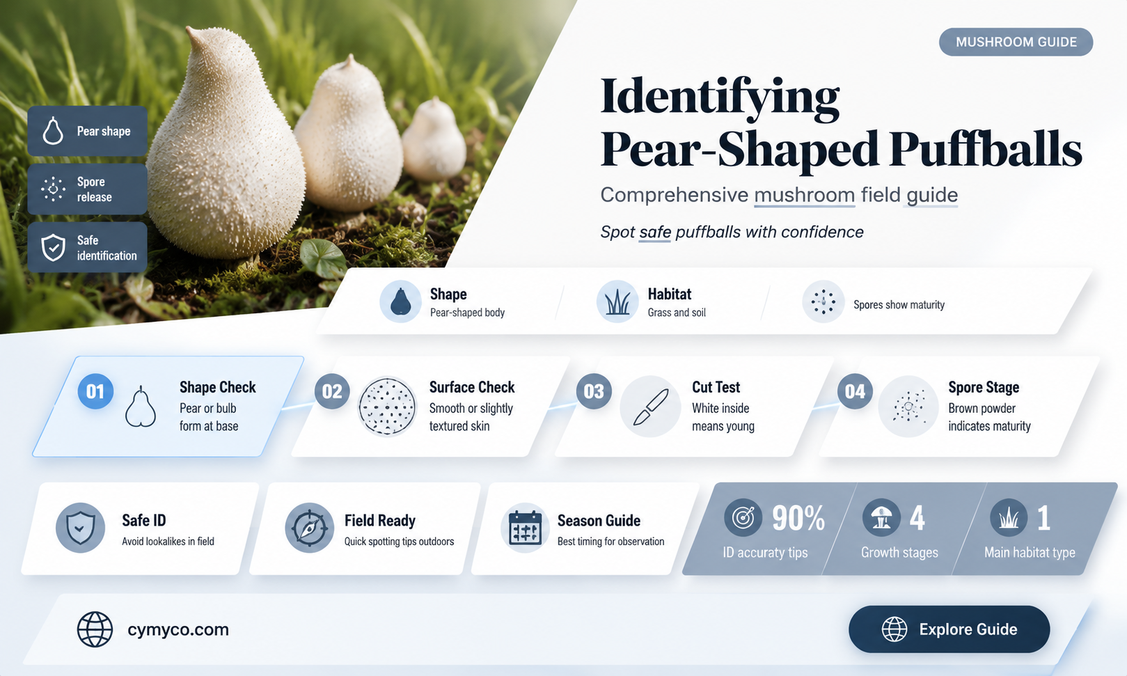 how to id pear shaped puffball