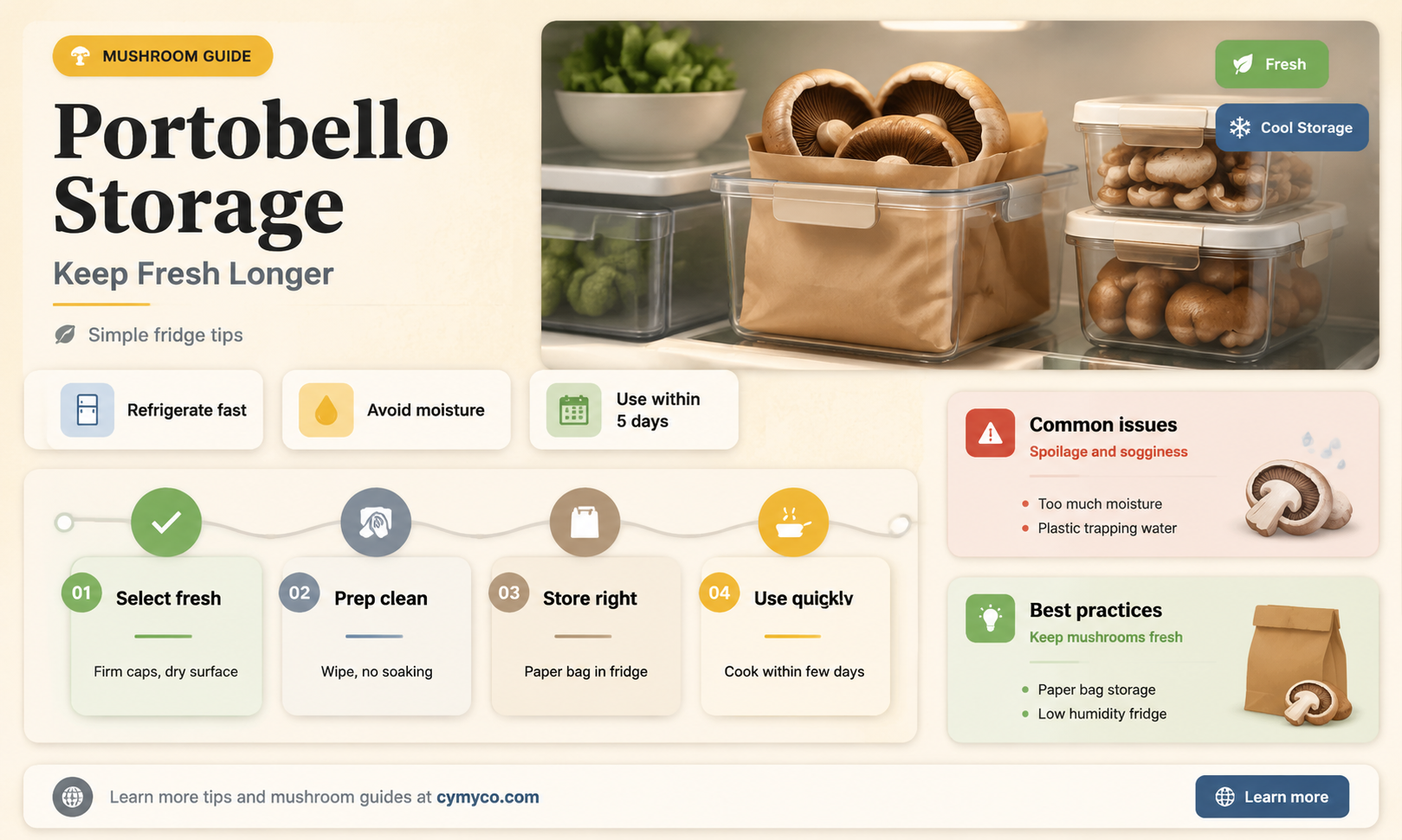 how to store portobello mushroom