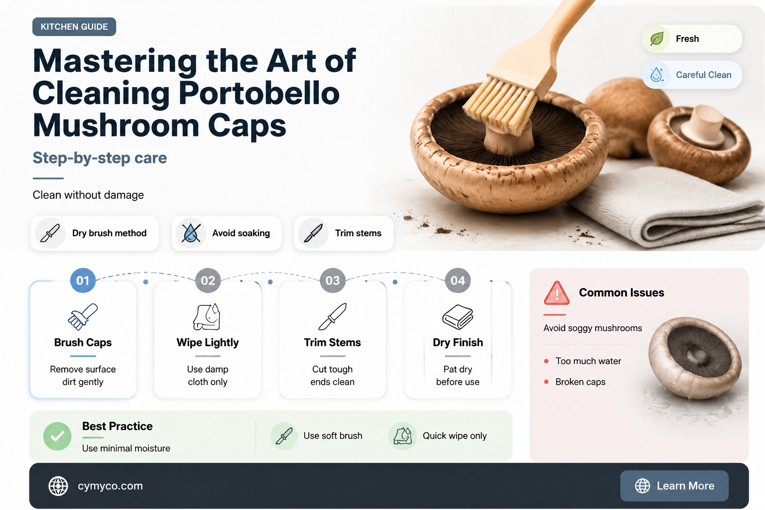 how to wash portobello mushroom caps