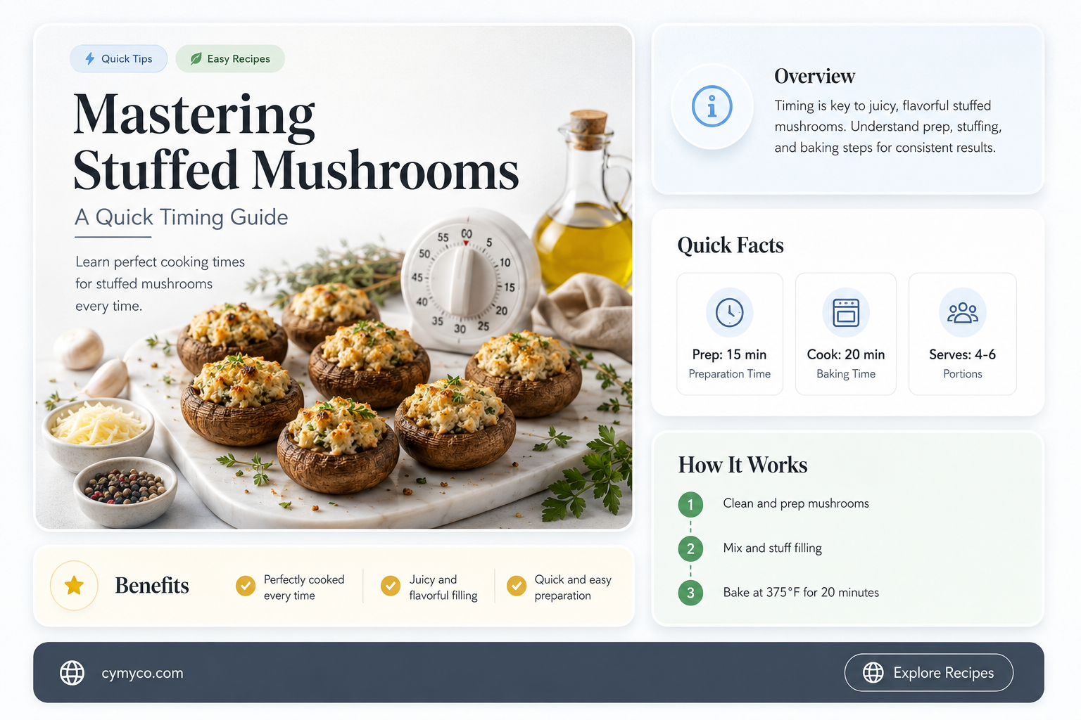 how long to coos stuffed mushrooms