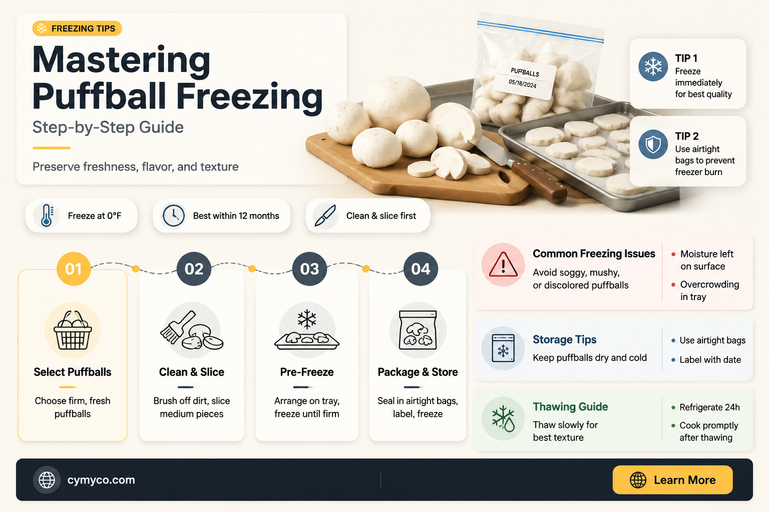how to freeze puffball