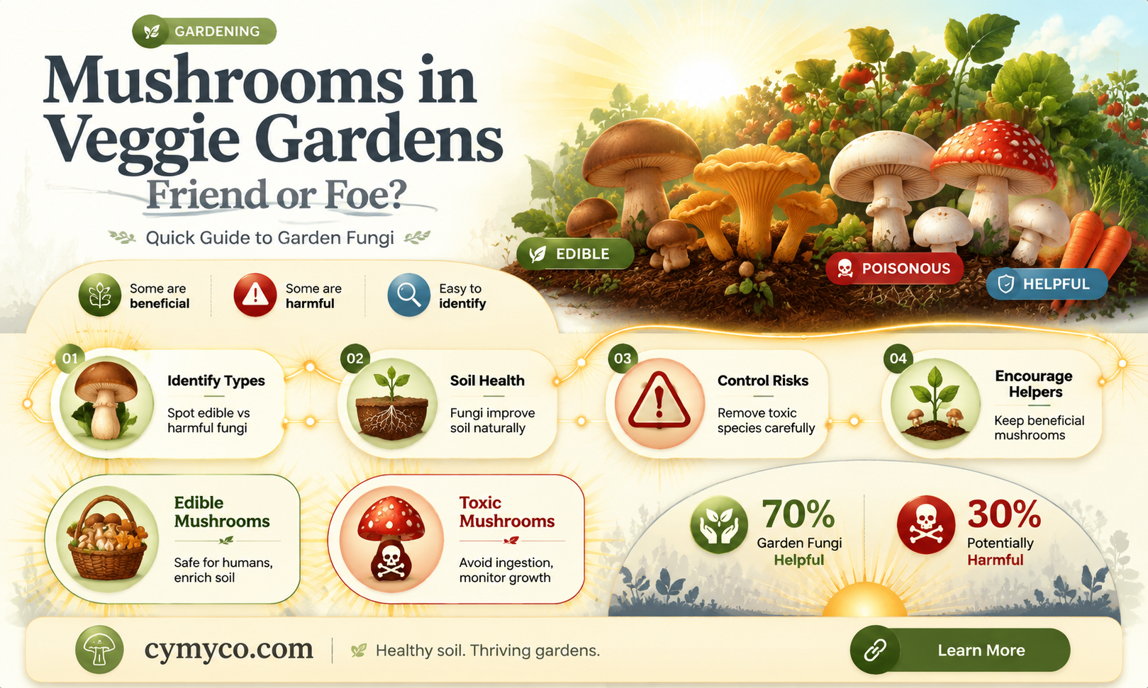 are mushrooms bad in veggie garden