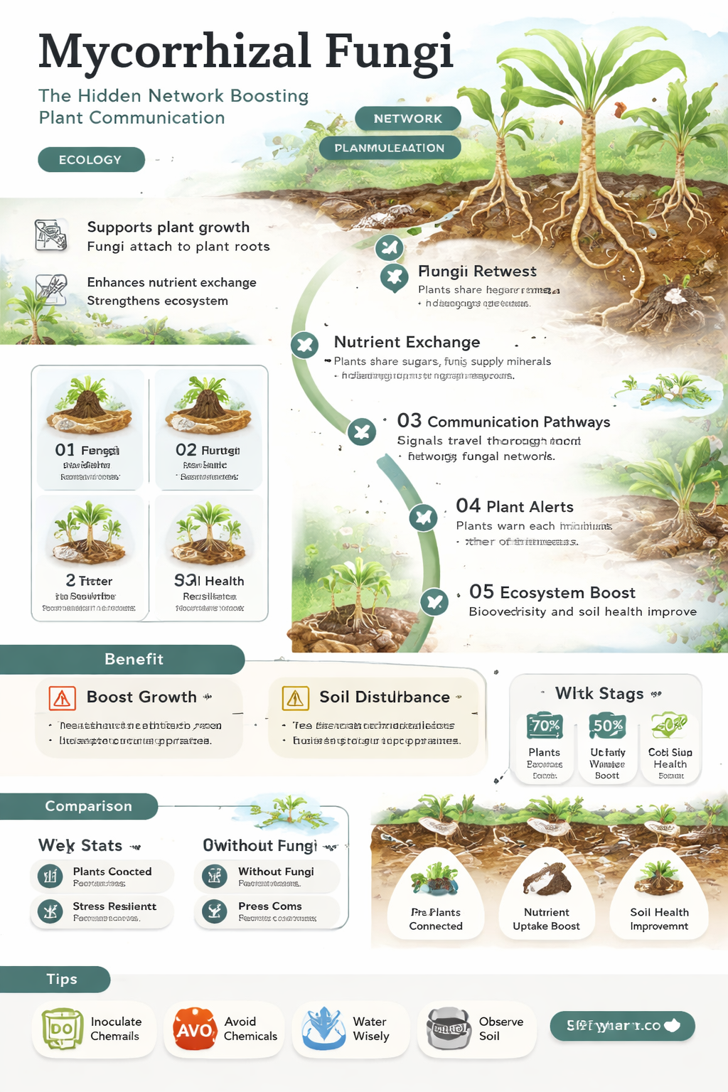 how do mycorrhizal fungi help plants communicate