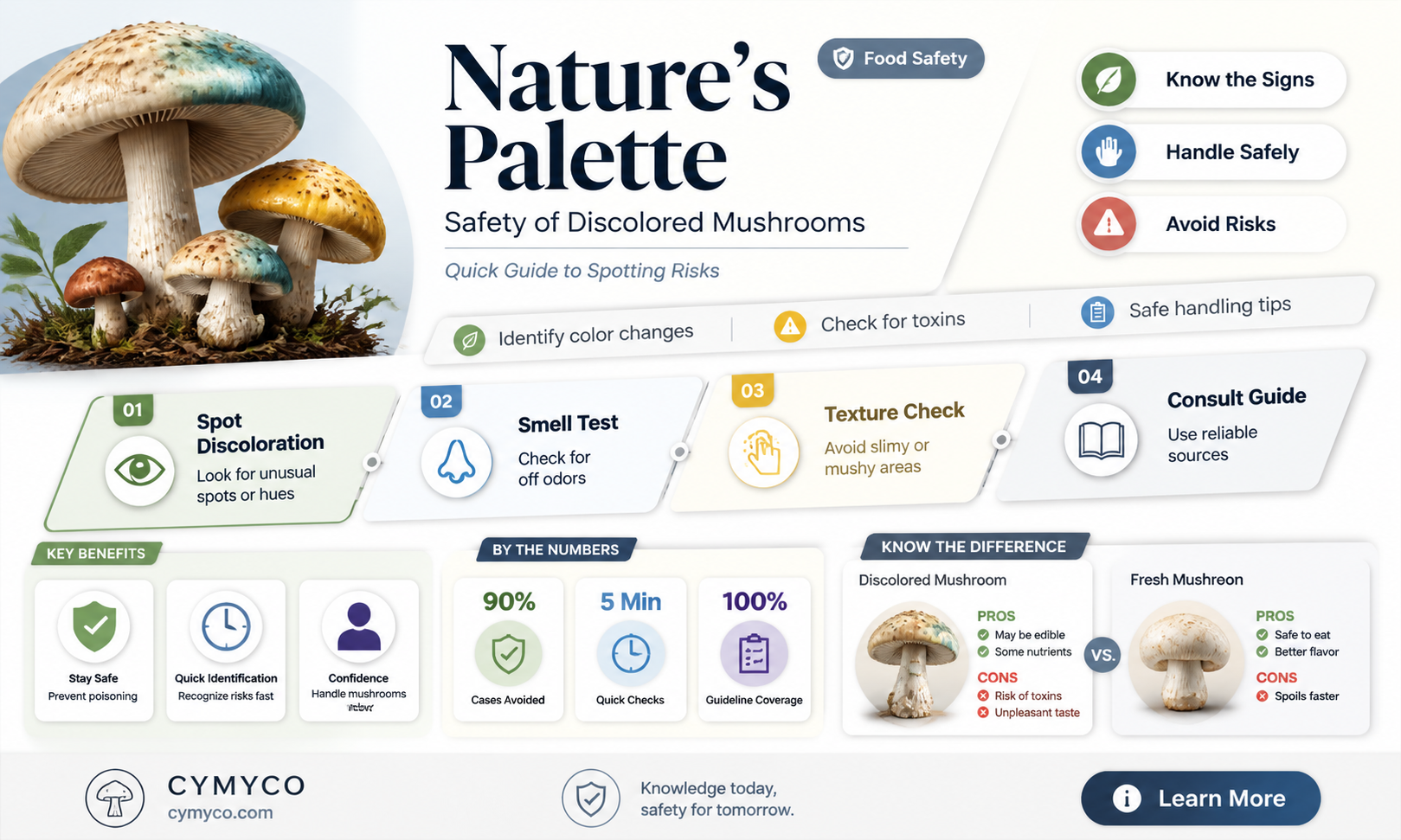 are discolored mushrooms safe to eat