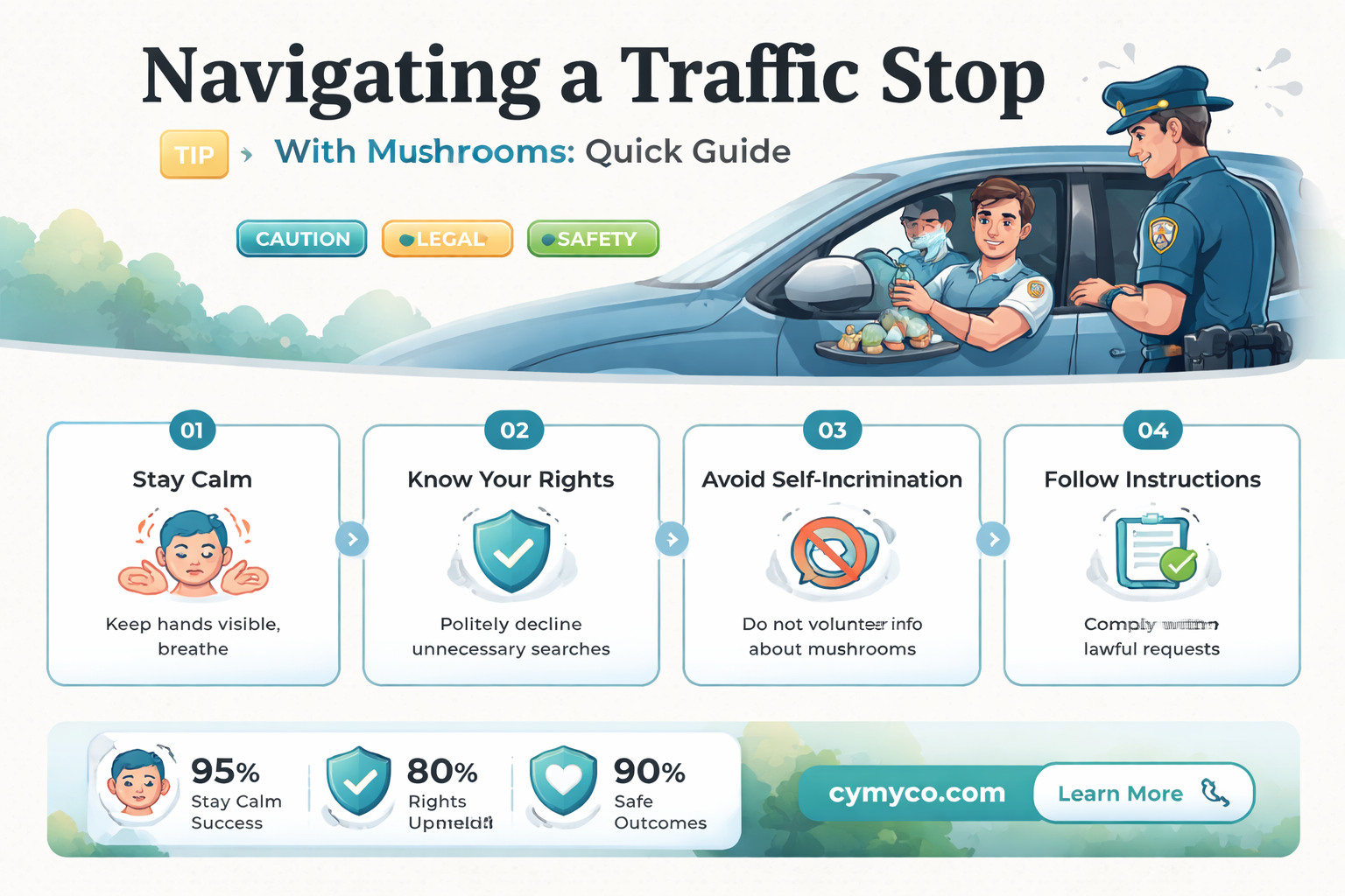 what to do if you get pulled over with mushrooms