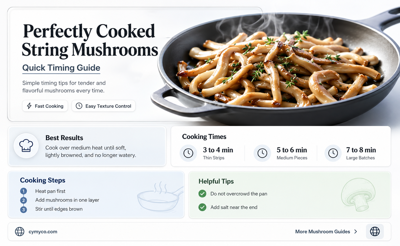 how long to cook string mushrooms