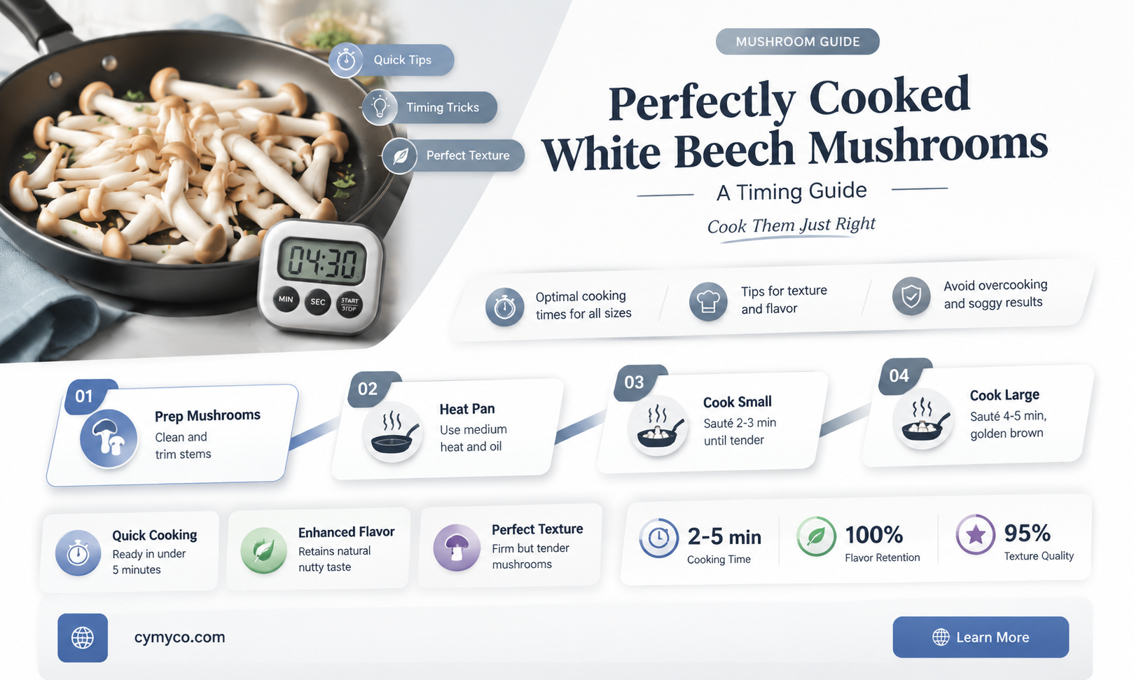 how long to cook white beech mushrooms