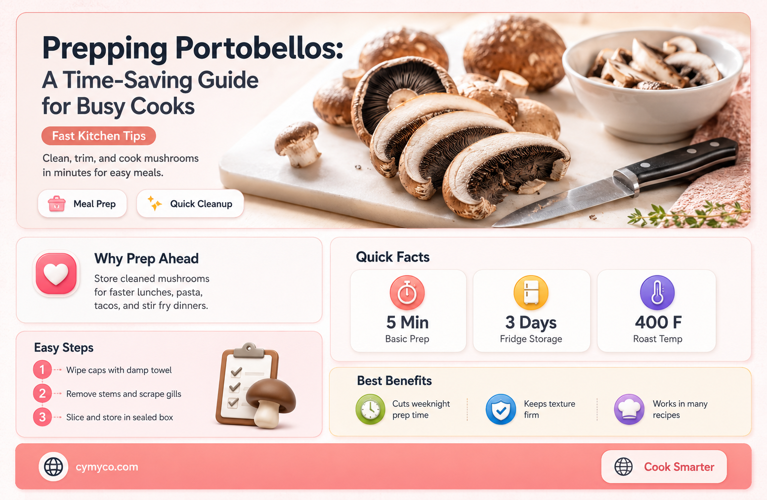 can portobellos be prepared ahead of time