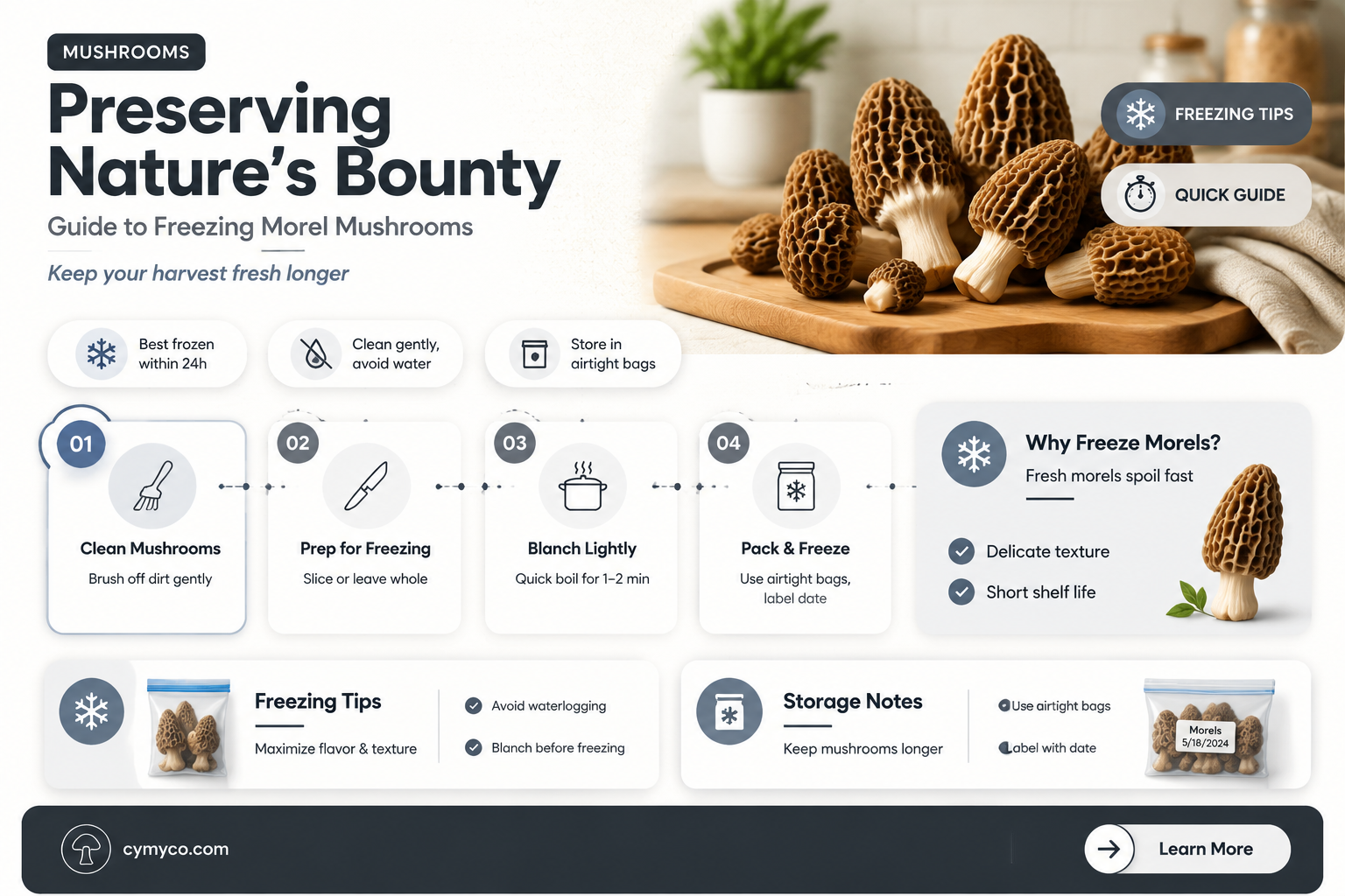 how to freeze morel mushrooms
