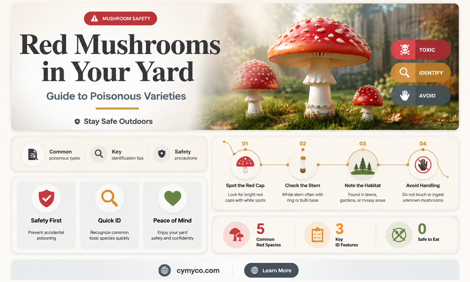 are red mushrooms in yard poisonous