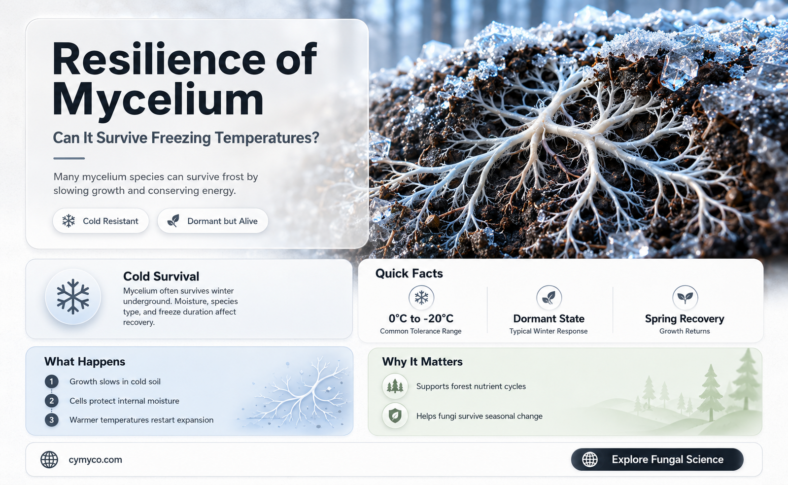 can mycelium survive freezing