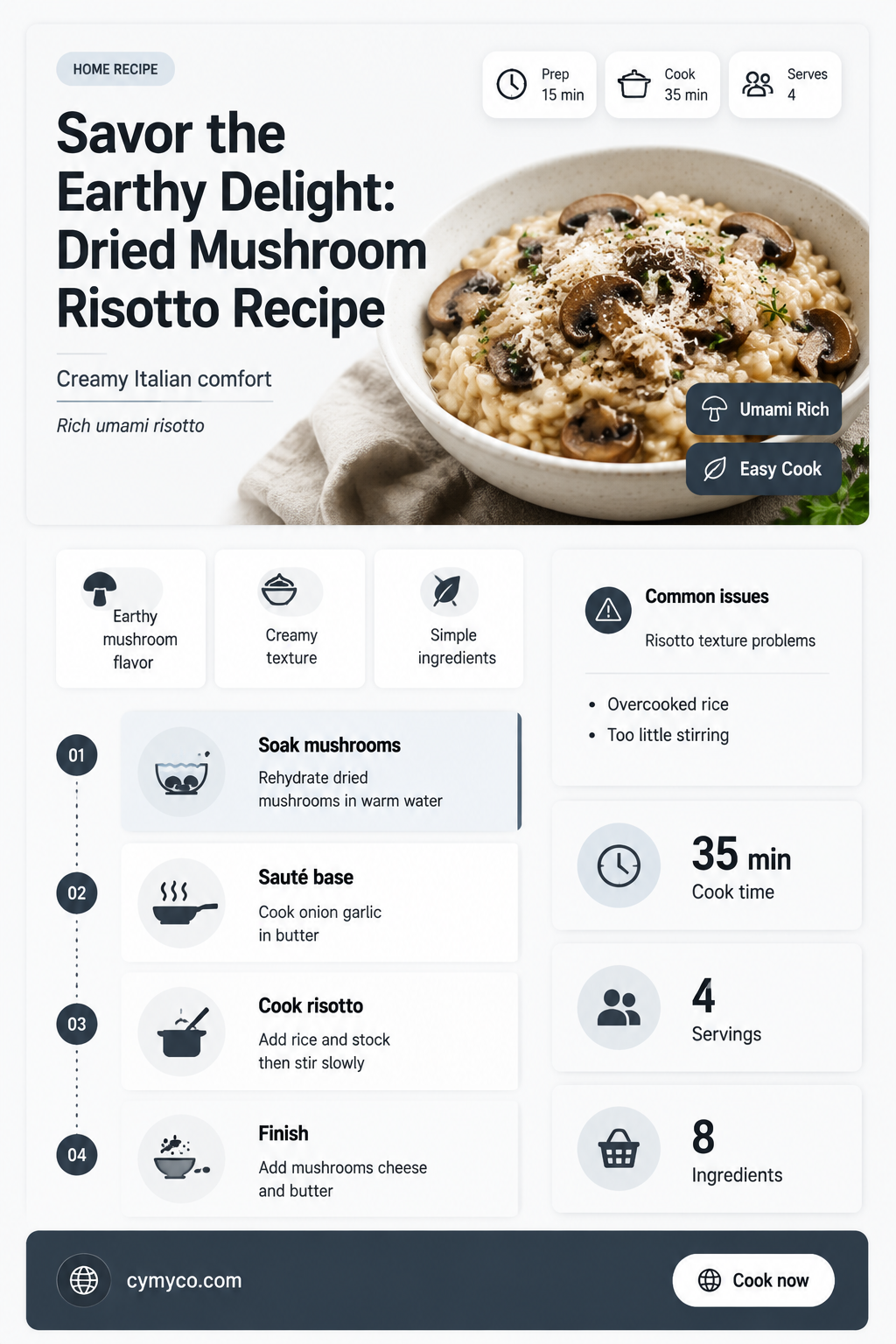 how to make dried mushroom risotto