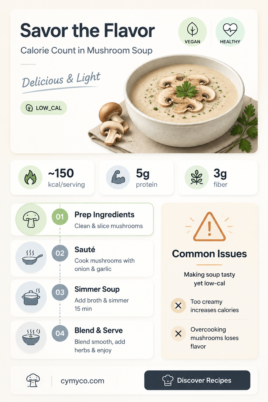 how many calories in a bowl of homemade mushroom soup