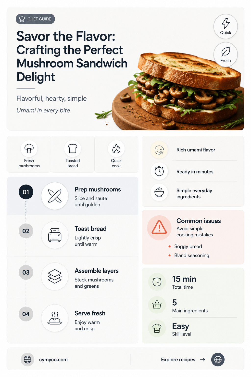 how to make delicious mushroom sandwich
